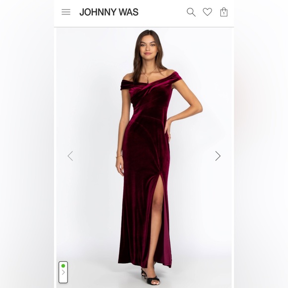 Johnny Was “Burgundy Solid Stretch Velvet Dress” NEVER WORN! Free shipping - Picture 1 of 7